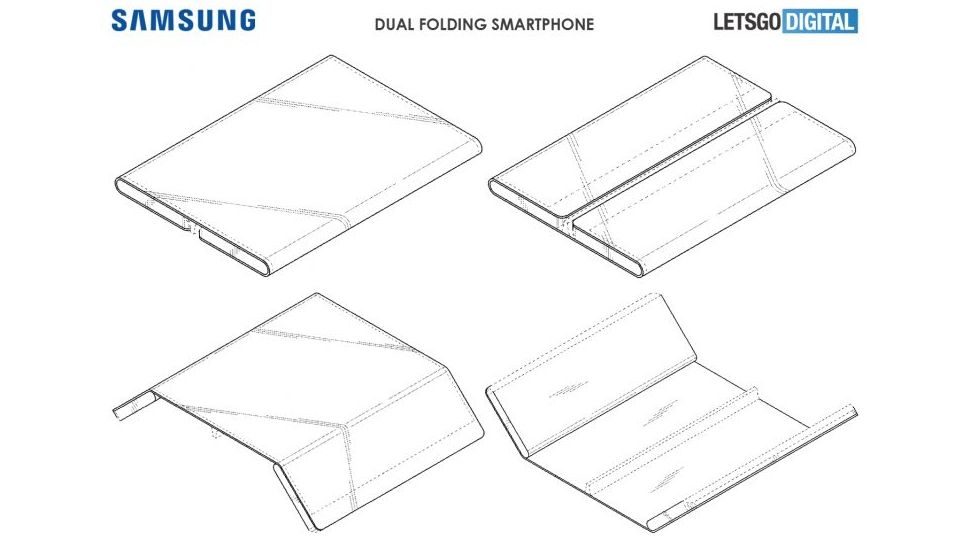 Samsung's 'dual folding smartphone' patent. Image Credit: Samsung / LetsGoDigital