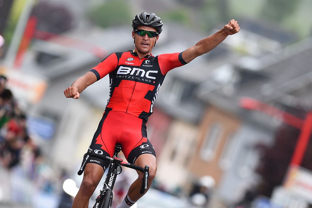 Greg Van Avermaet (BMC) celebrates his win