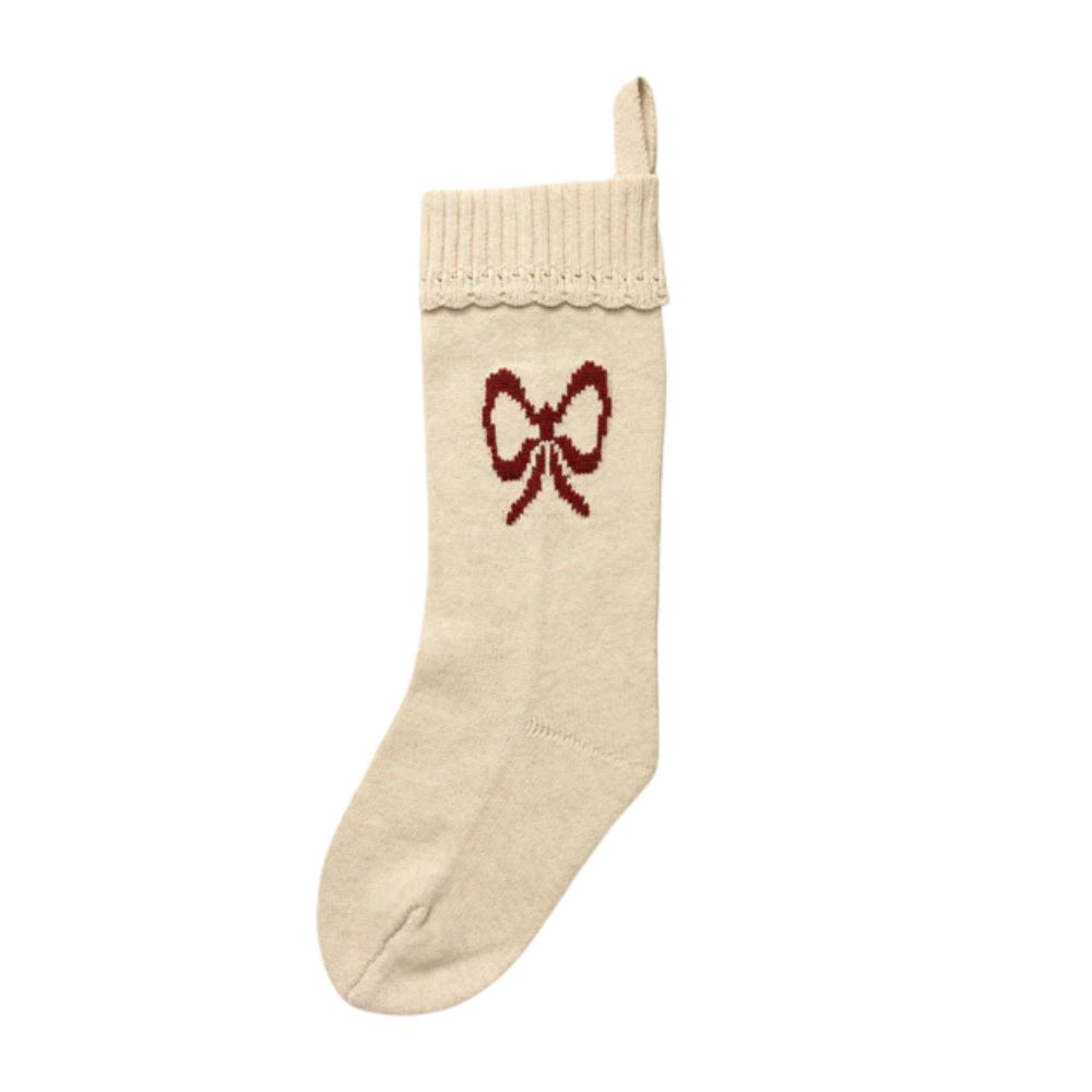 Bella Scalloped Stocking with Bow