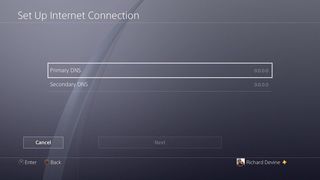 PS4 DNS settings