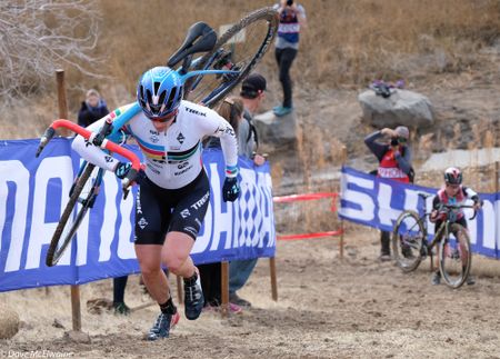 Katie Compton (Trek Cyclocross Collective) was starting to open up a lead by the second lap