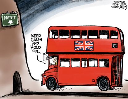 Political cartoon Great Britain Brexit prime minister Theresa May