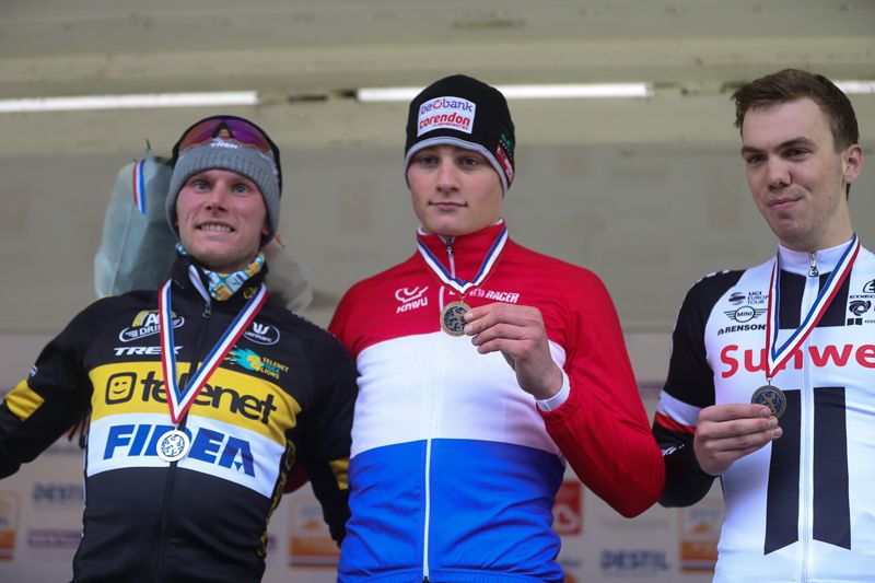 Mathieu van der Poel tops the podium at the 2017 Dutch cyclo-cross championships