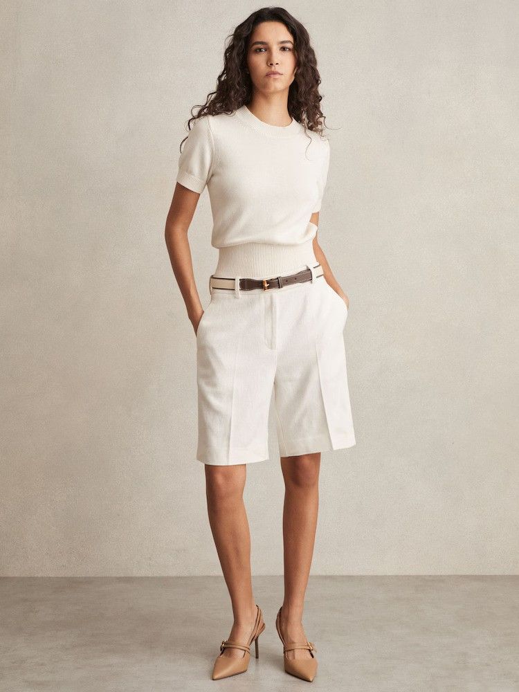 Reiss, Linen-Blend Bermuda Shorts