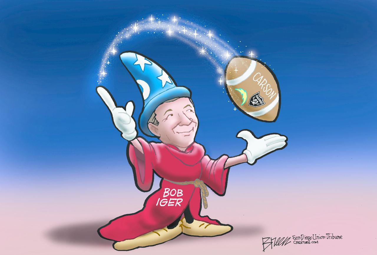 Editorial cartoon Bob Iger NFL Disney Fantasia