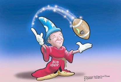 Editorial cartoon Bob Iger NFL Disney Fantasia