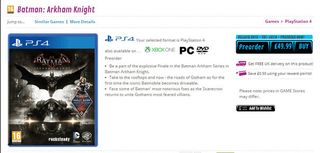 A screencap of the leaked store page on british retailer Game, found by Videogamer.com.