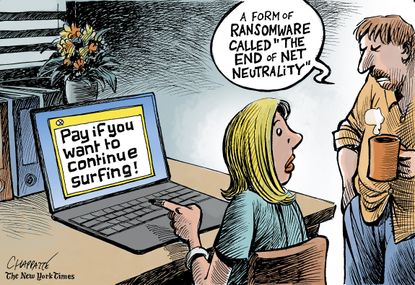 Political cartoon U.S. net neutrality
