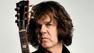 Irish musician Gary Moore, famous for his work with Skid Row and Thin Lizzy as well as his solo career, during a portrait shoot for Guitarist Magazine/Future via Getty Images, November 20, 2008, 