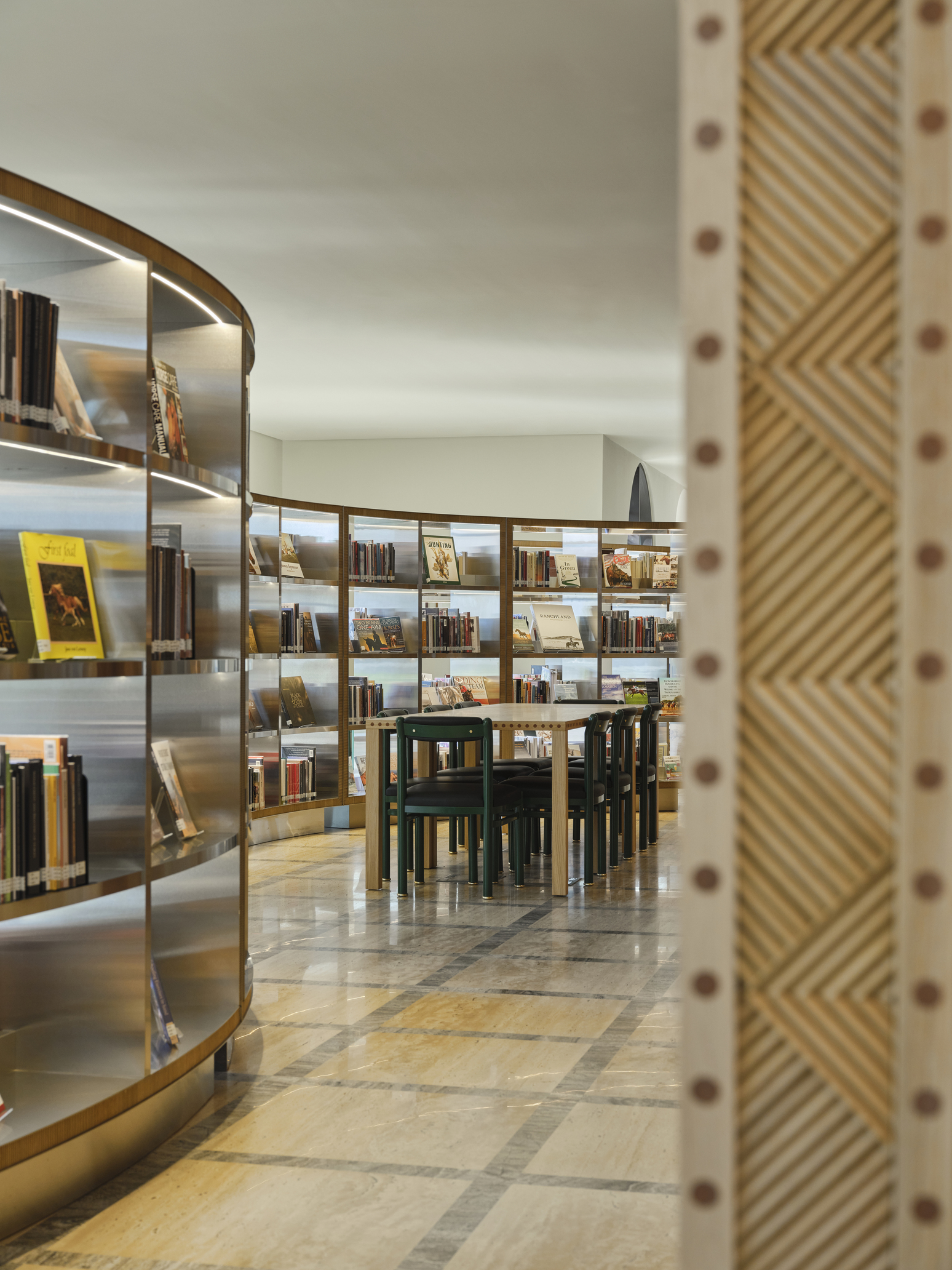 timber-clad equestrian library