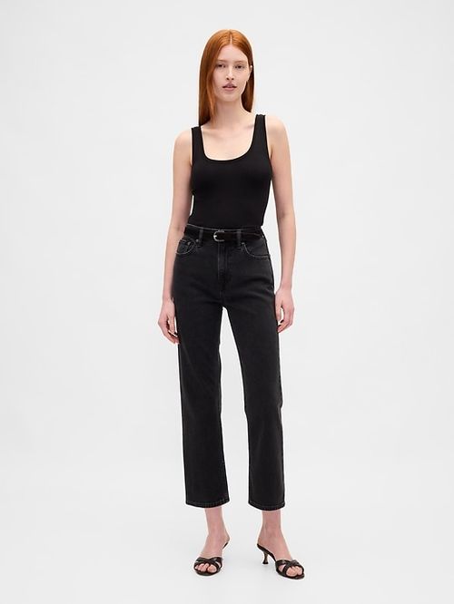 High Rise &rsquo;90s Slim Straight Crop Jeans