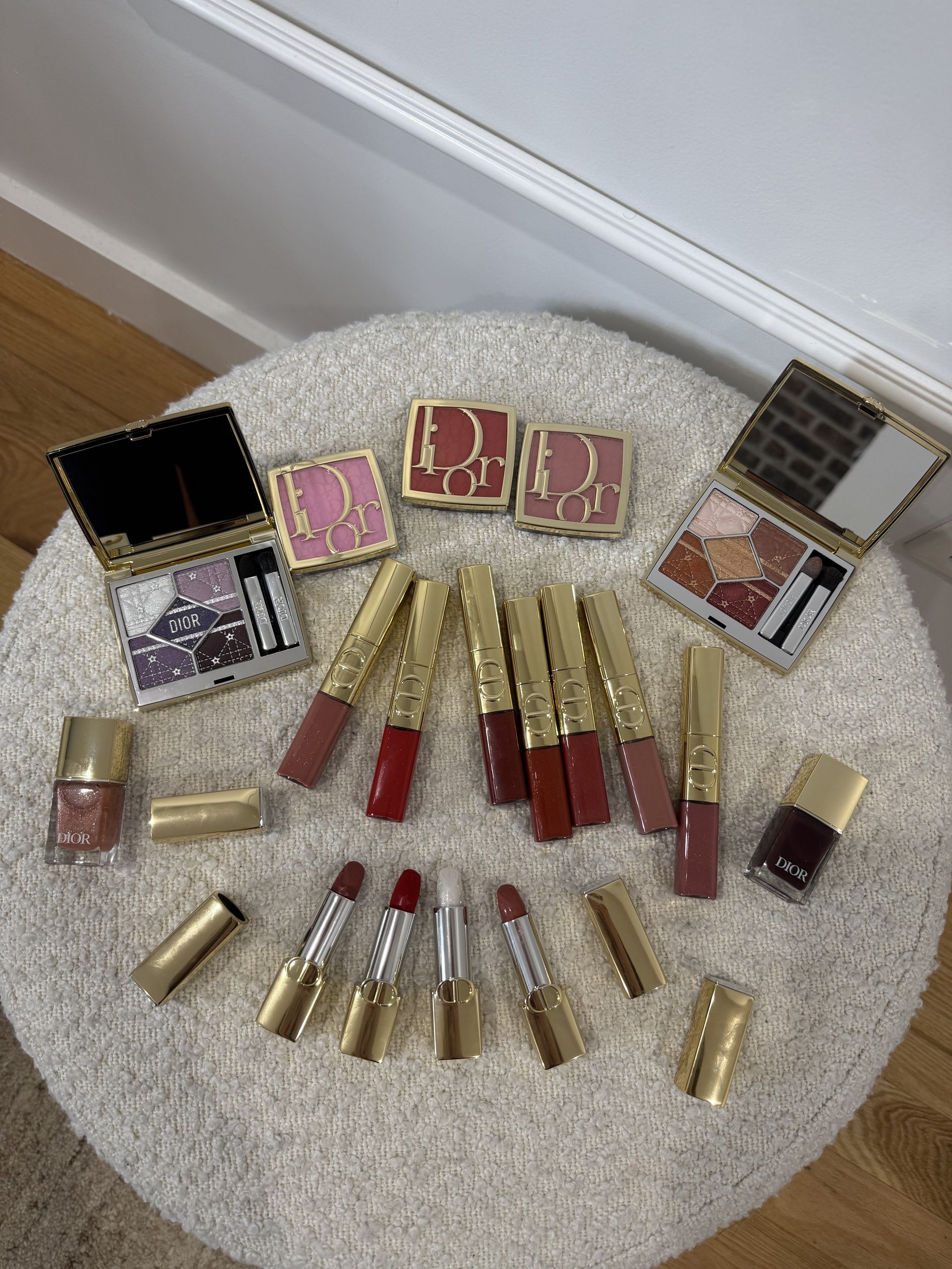 Jamie Schneider testing Dior's 2025 holiday makeup collection.