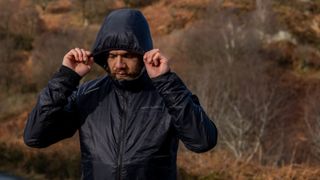 Endura GV500 Insulated jacket pictured with the hood up