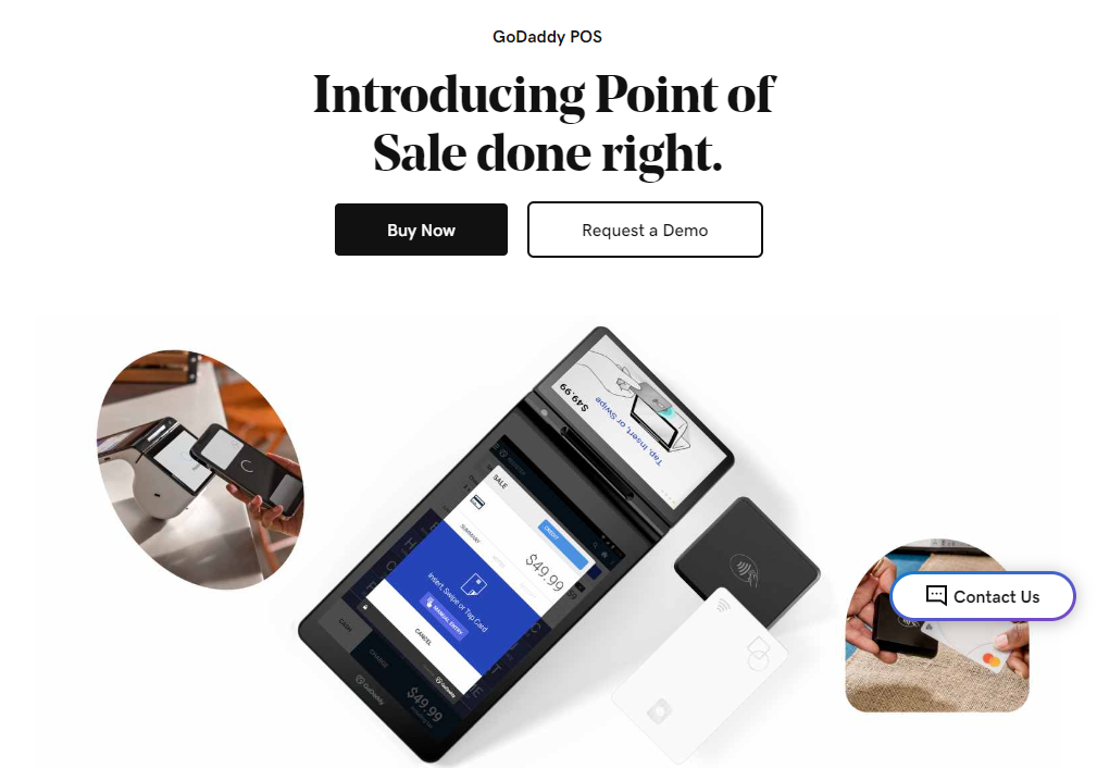 GoDaddy POS system website screenshot