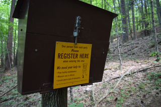 State park signage matches The Quarry's tutorial cartoons.