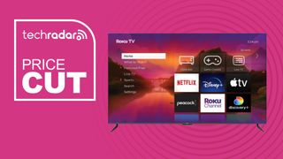 Roku Plus series TV deal banner with magenta background