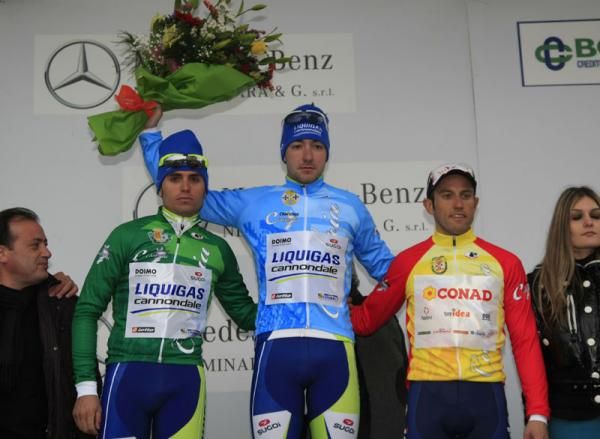 The jerseys after stage 1 of the Giro della Provincia di Reggio Calabria-Challenge