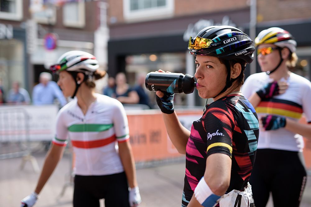 Barbara Guarischi (CANYON//SRAM Racing) ahead of sign in at the 116 km Stage 5 of the Boels Ladies Tour 2016