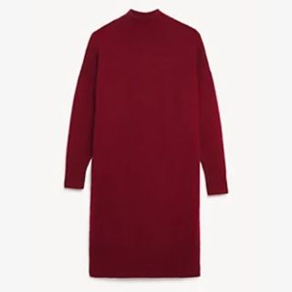 m&s jaeger red knitted christmas jumper dress 