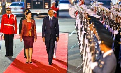 President Obama with Thailand Prime Minister Yingluck Shinawatra: The president's choice of Southeast Asia as his first post-election trip was no accident.
