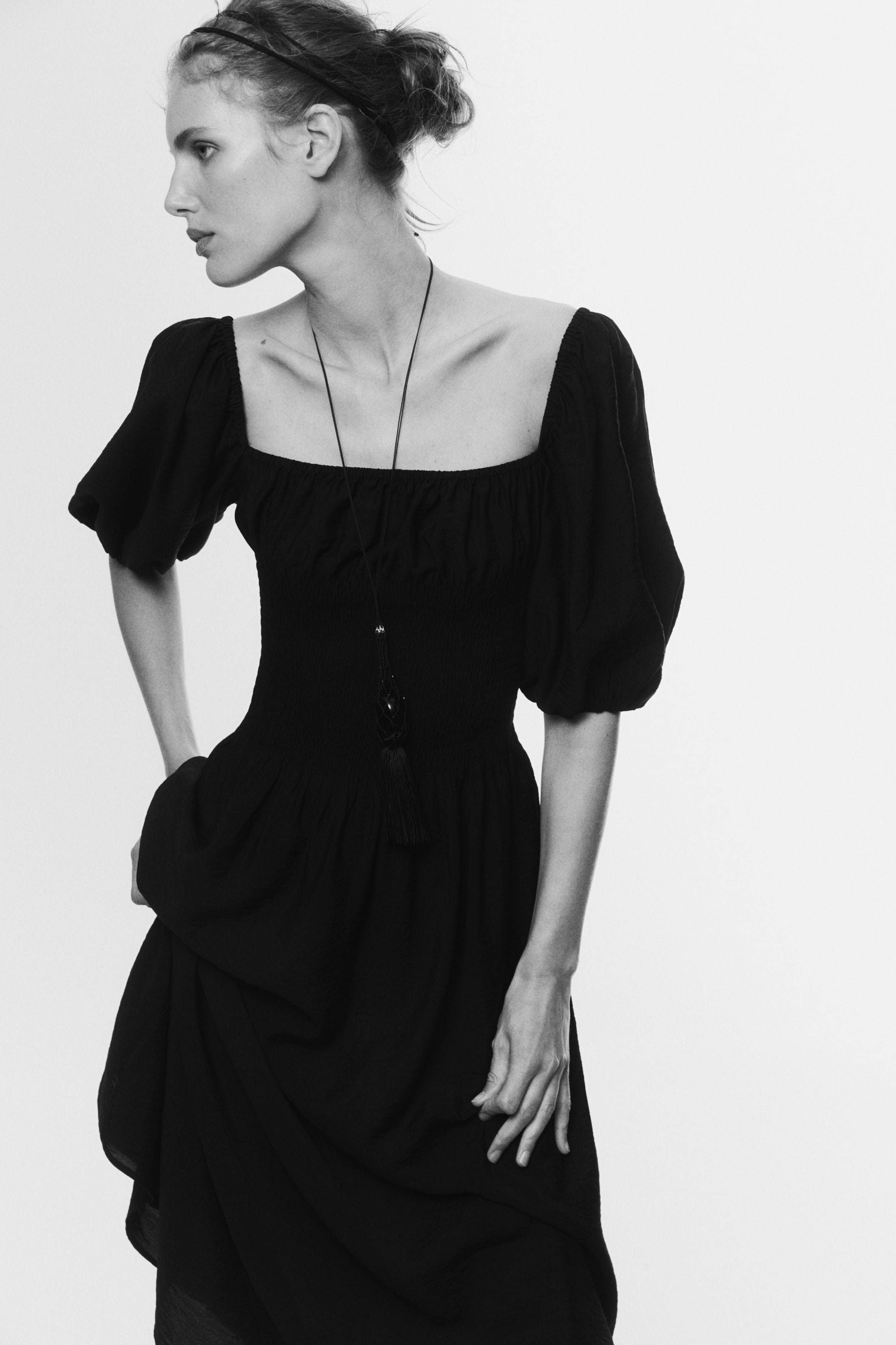 Smocked-Waist Dress
