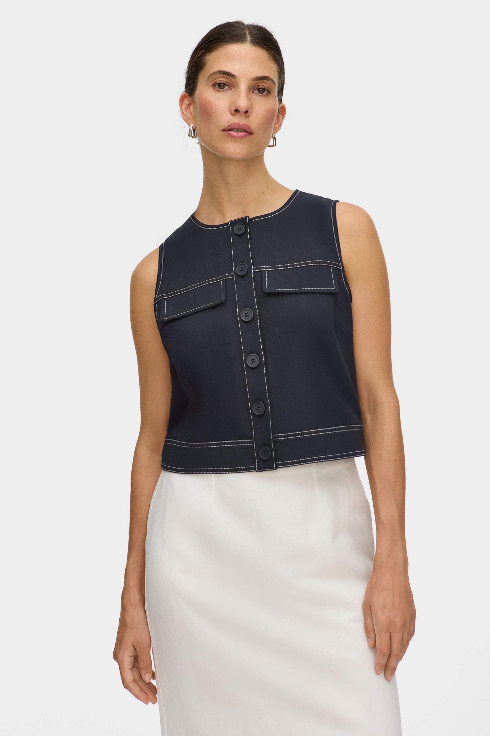 Summer Utility Linen Top