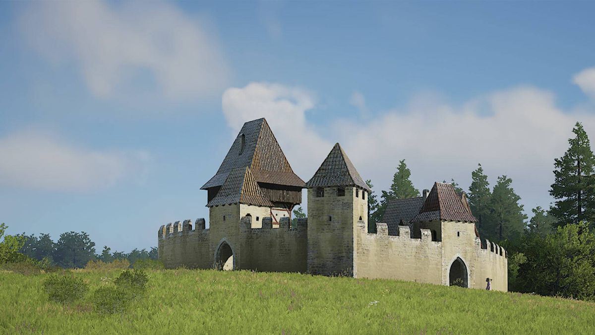 A screenshot of a castle in Manor Lords.