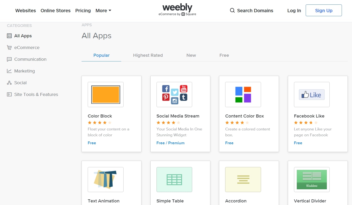 Weebly's App Center