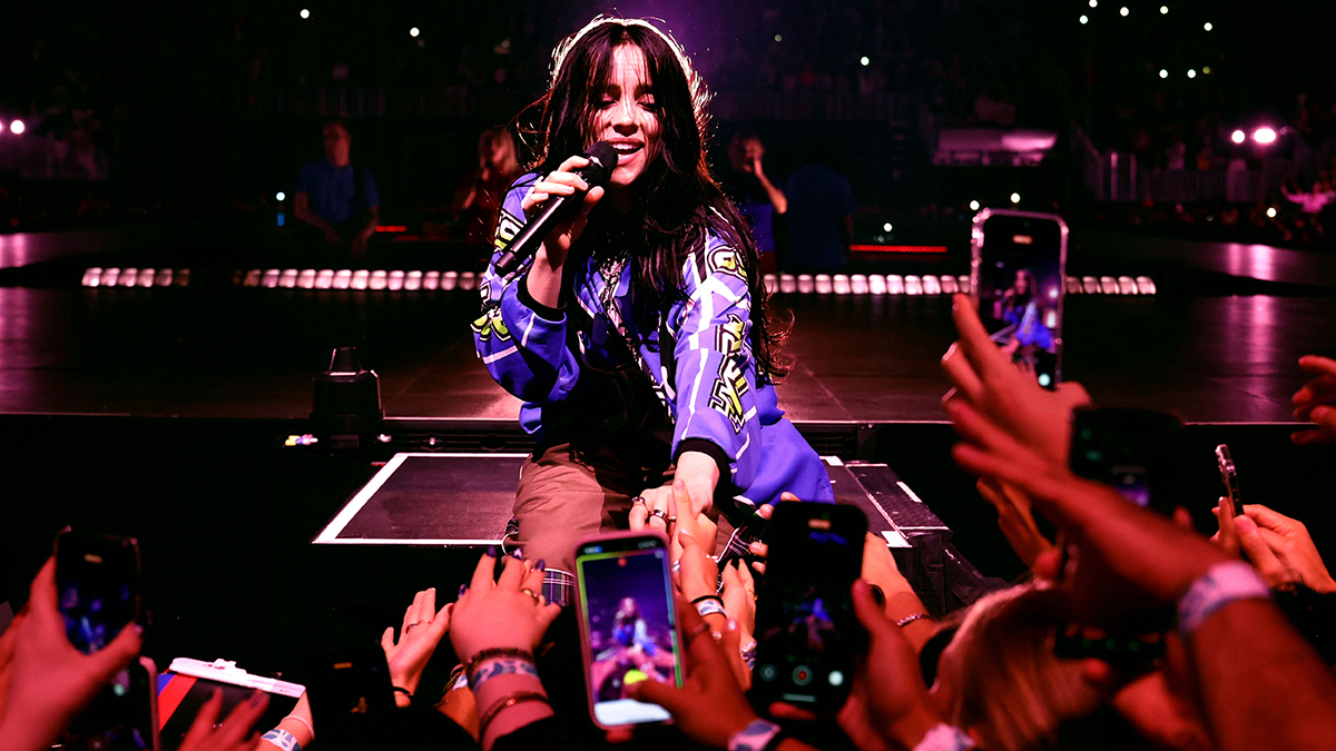 MIAMI, FLORIDA - OCTOBER 09: Billie Eilish performs onstage during &quot;Hit Me Hard And Soft: The Tour&quot; at Kaseya Center on October 09, 2025 in Miami, Florida. (Photo by Arturo Holmes/Getty Images for Live Nation)