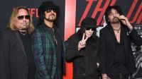 Motley Crue, Vince Neil, Nikki Sixx, Mick Mars and Tommy Lee arrives for the Netflix 'The Dirt' Premiere on March 18, 2019 in Hollywood