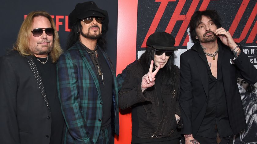 Motley Crue, Vince Neil, Nikki Sixx, Mick Mars and Tommy Lee arrives for the Netflix 'The Dirt' Premiere on March 18, 2019 in Hollywood