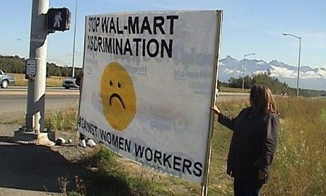 A Walmart protester in 2003.