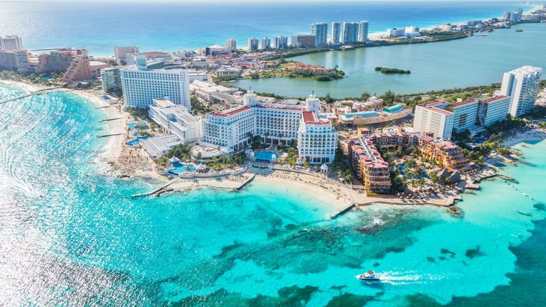Cancun, Mexico from above