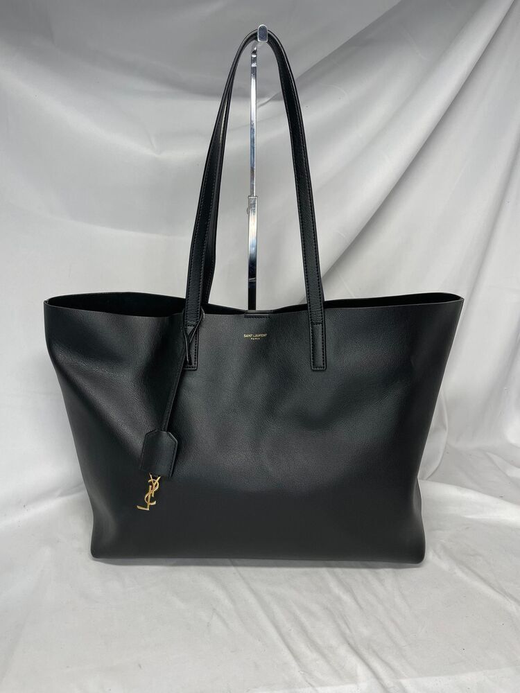 Ysl Saint Laurent Black Shopper Tote With Pouch No Box/dustbag Spb-Jb 329027