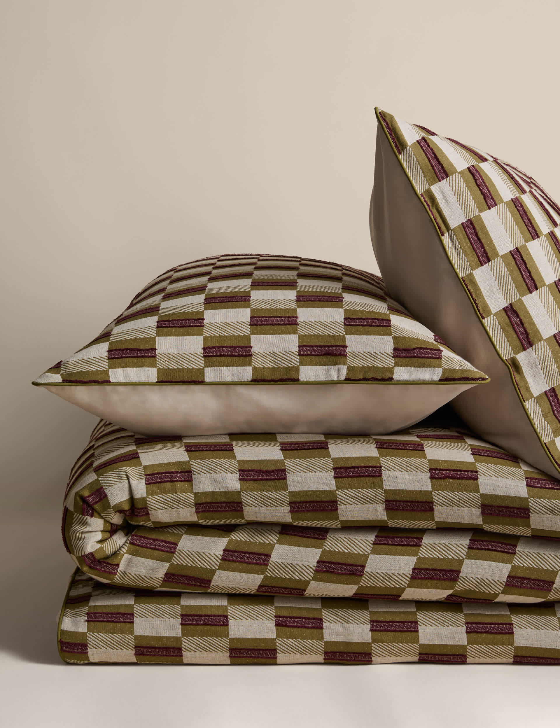 Checkerboard Gauze Jacquard Bedding Set