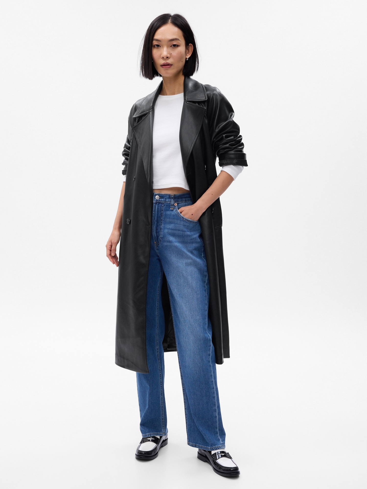 Leaher trench coat