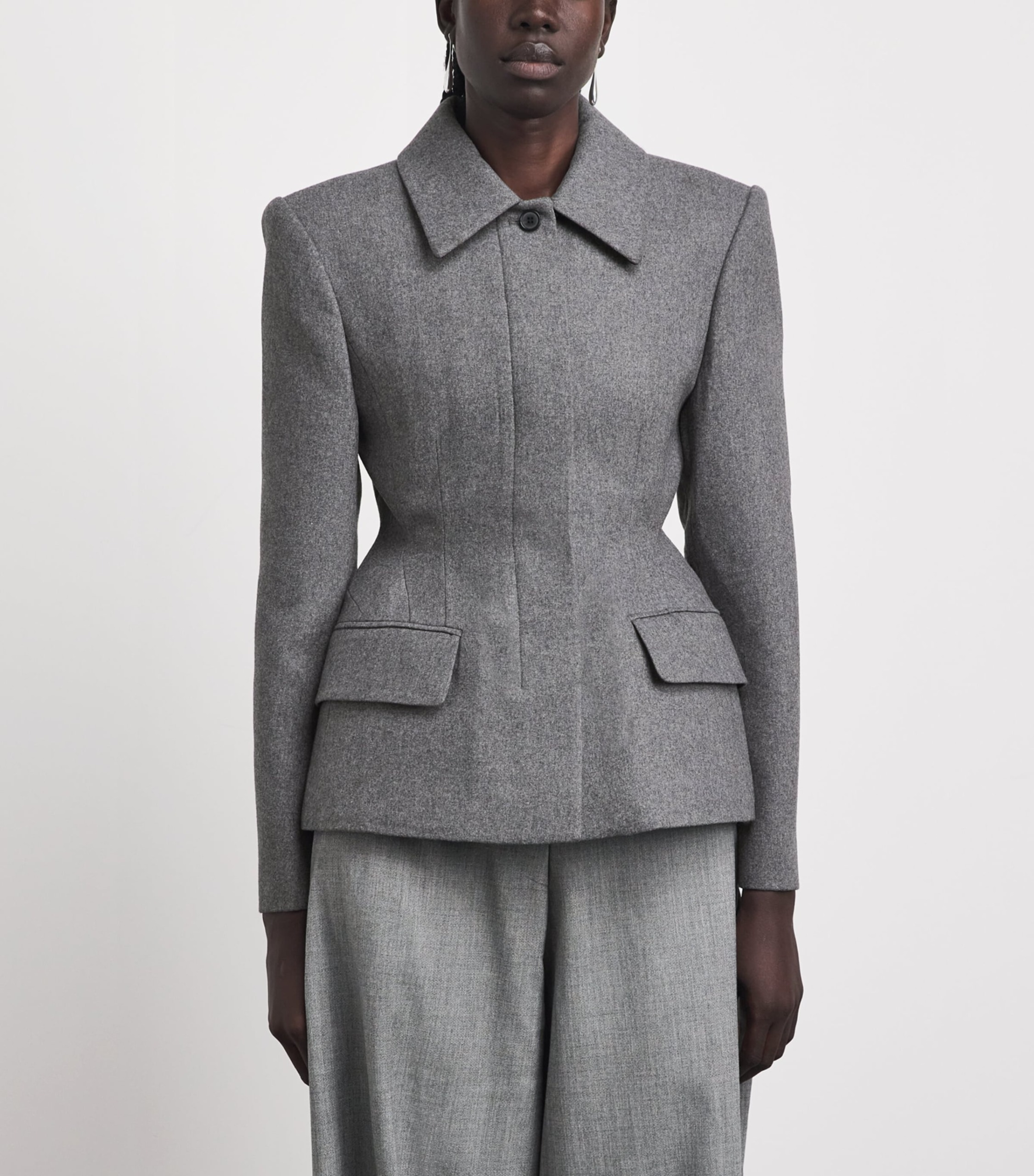 Source Unknown Wool-Blend Hourglass Terzo Blazer