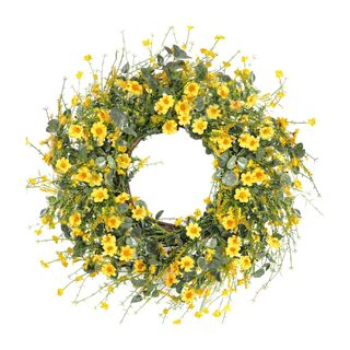 Sggvecsy Yellow Daisy Wreath 24 Inch