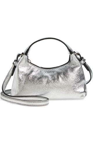 Micro Arcade Metallic Leather Crossbody Bag