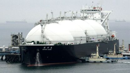 A ship carrying liquefied natural gas