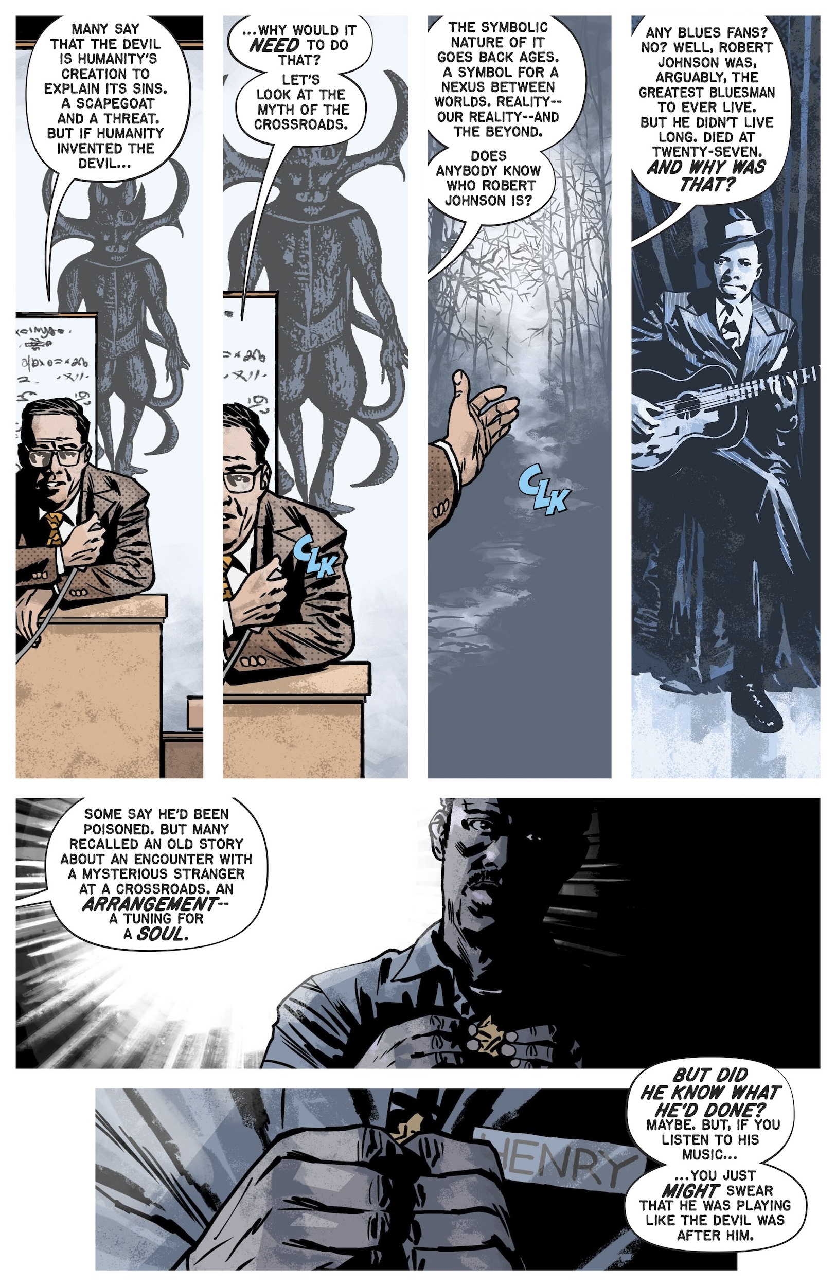 Pages from 'A Crossroads Repetition' in Epitaphs from the Abyss #3.