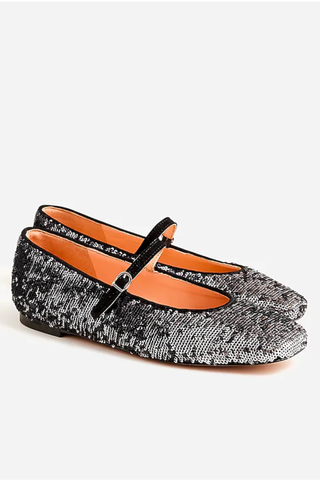J.Crew September Collection 2023 | Anya Mary Jane Flats in Sequin