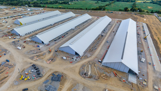 Tents at the Prometheus data center in New Albany, Ohio