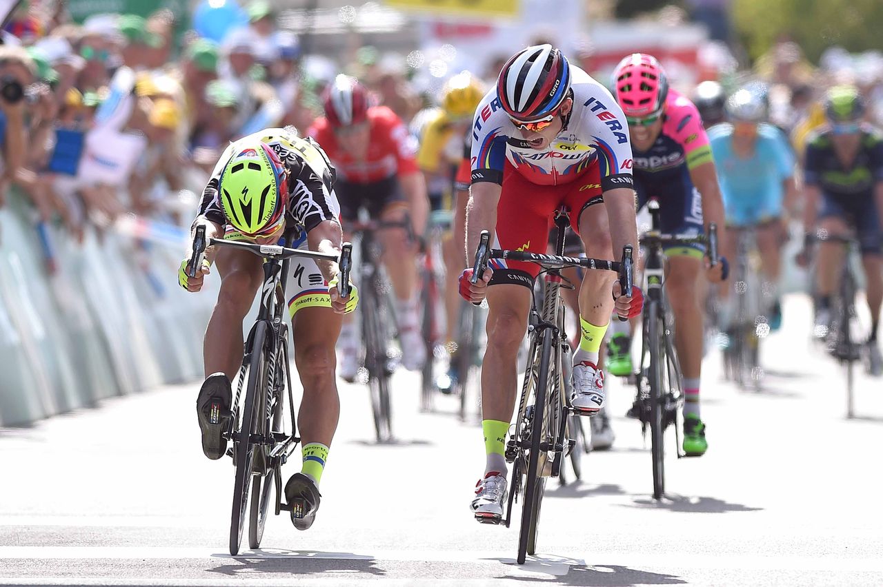 Alexander Kristoff (Katusha) holds off Sagan