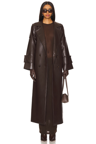 SELMACILEK Faux Leather Trench