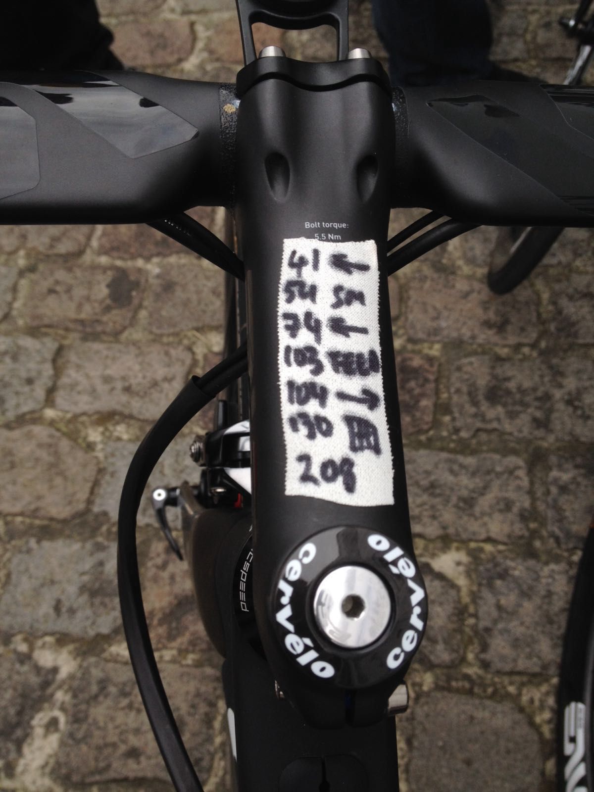 Mark Cavendish's stem notes for the day