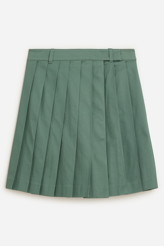 Pleated Mini Skirt in Stretch Twill