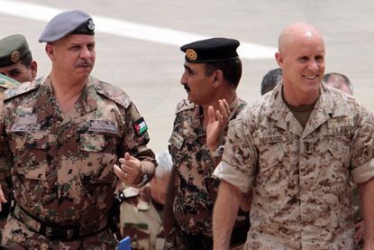 Robert Harward, right, at joint military exercises in Amman in 2012.