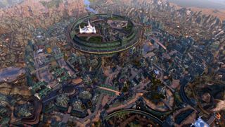 An overhead view of Almalexia, capital of Morrowind.