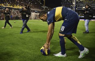 Carlos Tevez at La Bombonera during his presentation as a Boca Juniors player in July 2015.